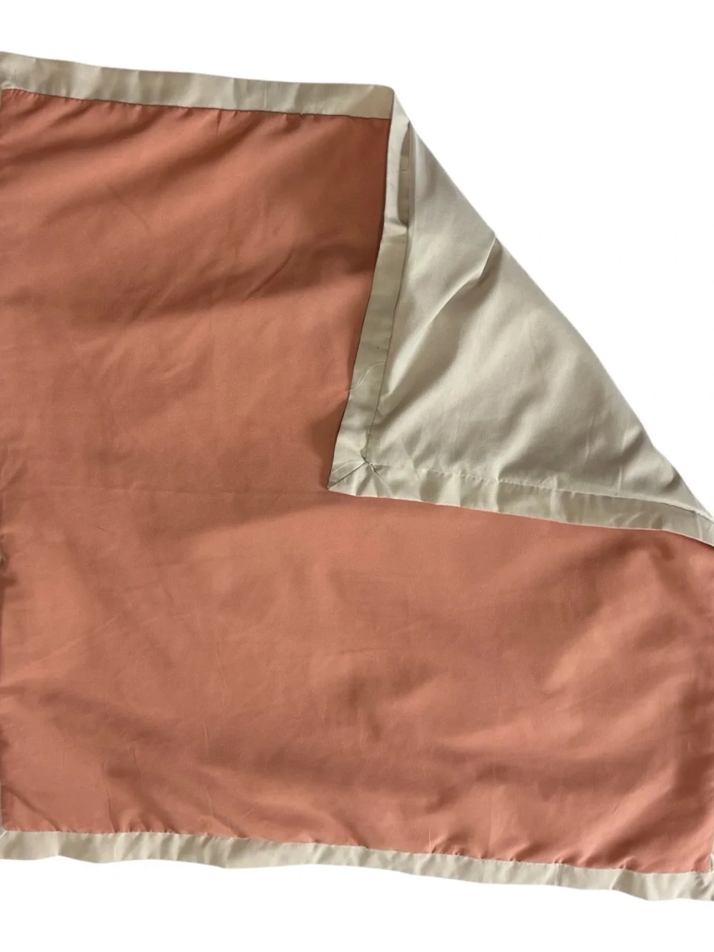 JC Penny Home Solid Coral Peach Center Pillow Sham Duel Tone Beige Border Trim